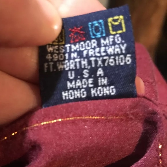 Panhandle Slim S/S Western Shirt Men’s L 16.5 Cranberry Gold Stripe Pearl Snaps - Picture 12 of 12